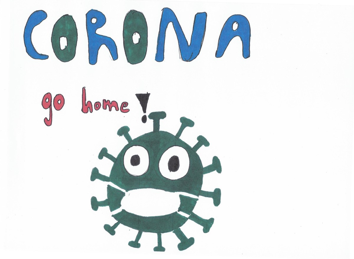 Own work: Corona go home! By Oscar in Deutsch and&nbsp;English